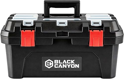 Miniatura 13 de Black Canyon Caja de herramientas de plástico de 17 pulgadas, soporta hasta 44 libras, con asa, polipropileno, diseño de doble capa, flexible