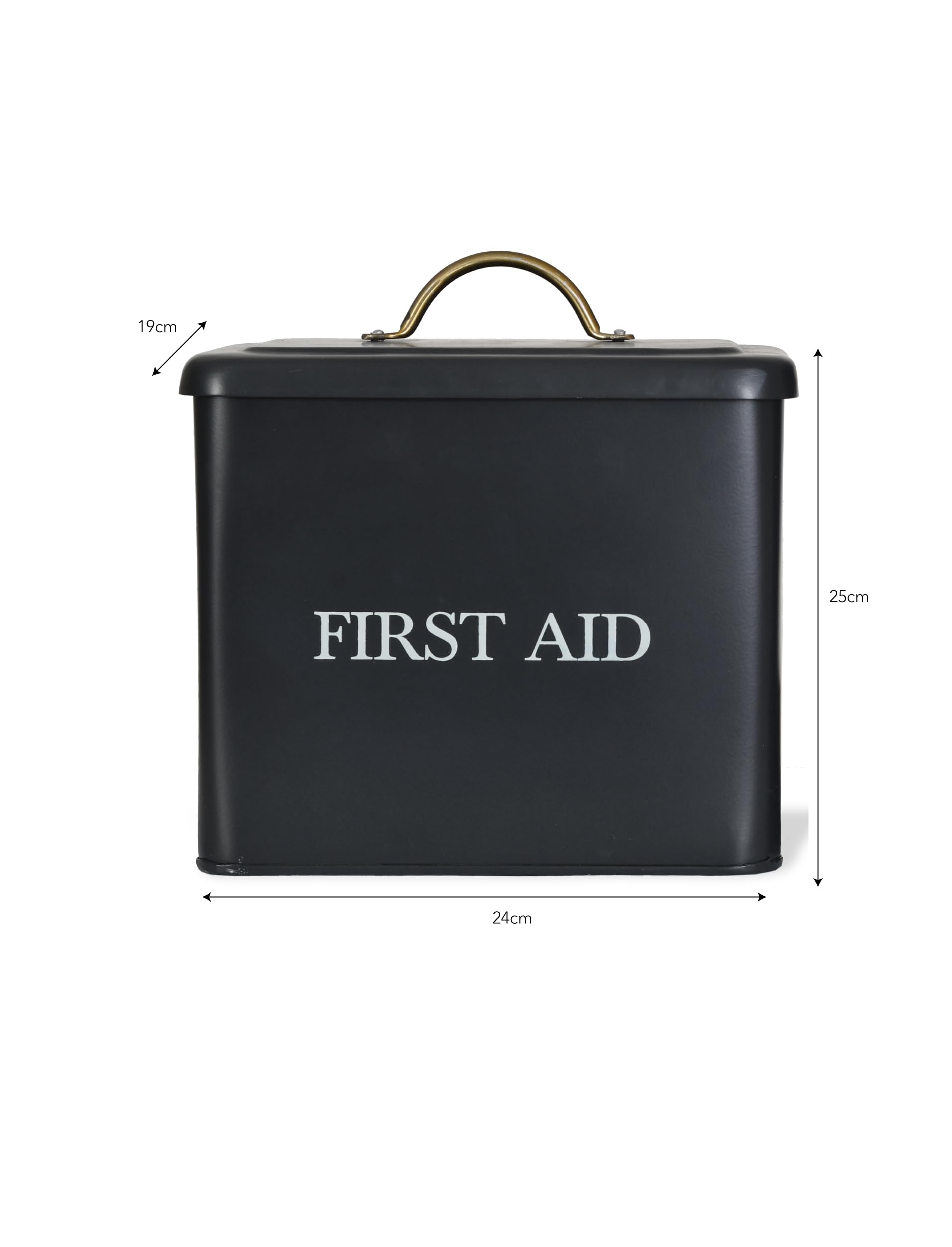 CKB LTD Contenitore in metallo per medicinali di primo soccorso, kit medico con divisori, vassoio organizer rimovibile, organizer a 2 livelli, realizzato in acciaio verniciato a polvere, 25 x 24 x 19