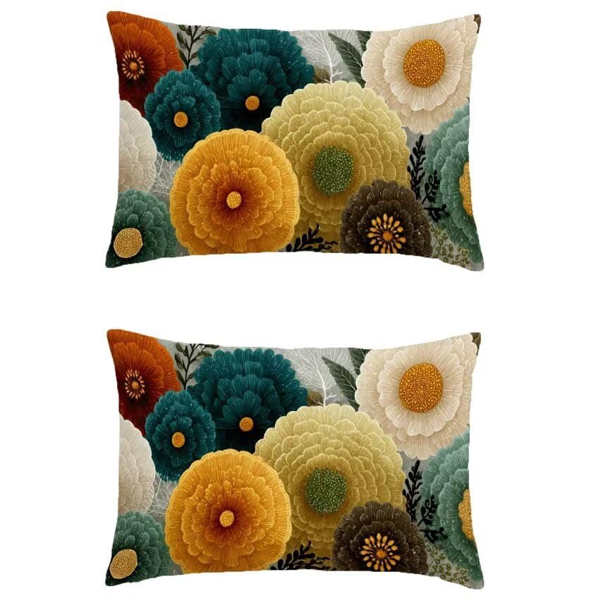Housse coussin exterieur lin imperméable 70x90cm cadeau décoration automne
