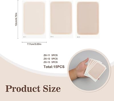 15pcs Tattoo Cover Up Patch - Ultra-Thin 0.02mm Invisible Concealer Sticker, Waterproof Sweatproof Cover for Tattoos, Scars, Birthmarks in Fair, Light, Natural Skin Tones