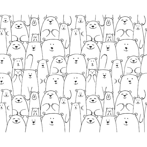 Wall Rogues WR50588 Bears Wall Mural, White/Off-White Cover
