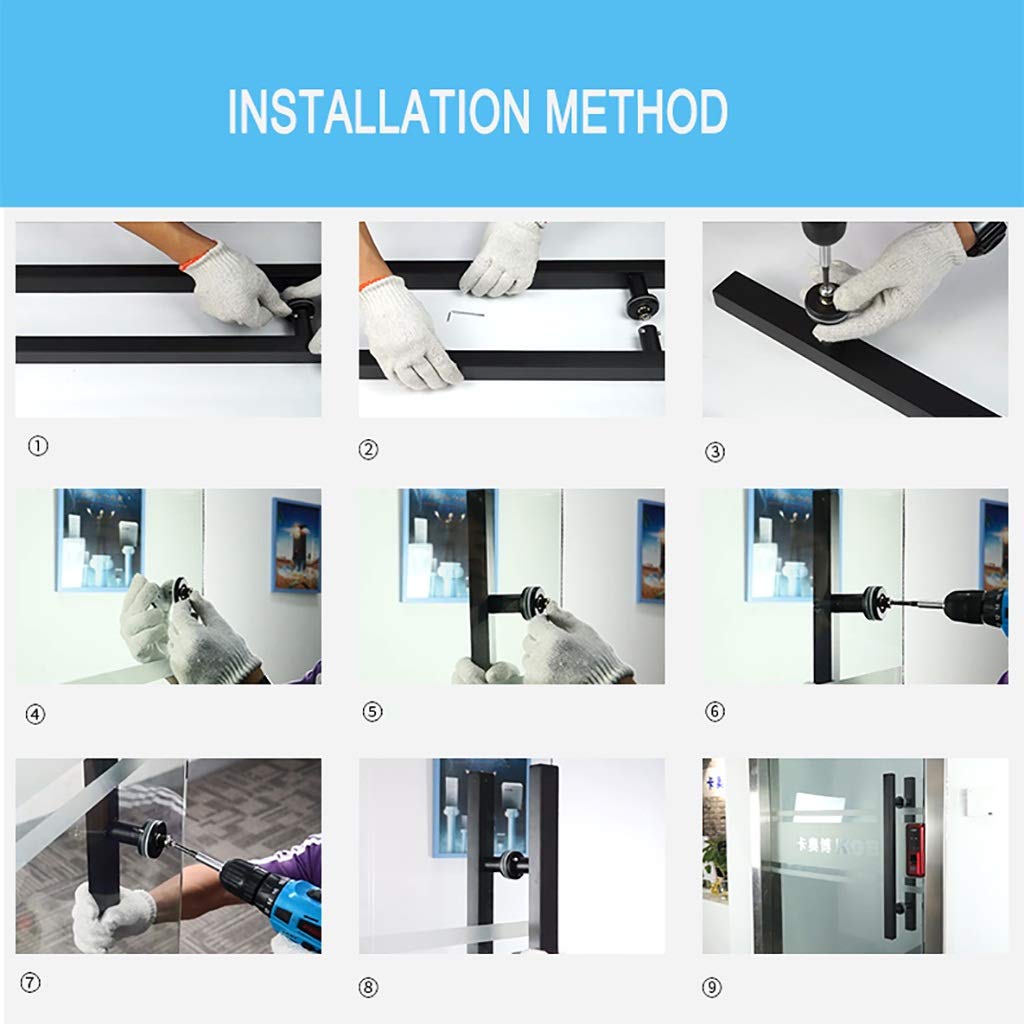 Maniglia per porta scorrevole per porta del fienile Maniglia per porta push-pull commerciale a tubo quadrato in acciaio inossidabile resistente/Maniglia per porta in vetro/Maniglia per porta