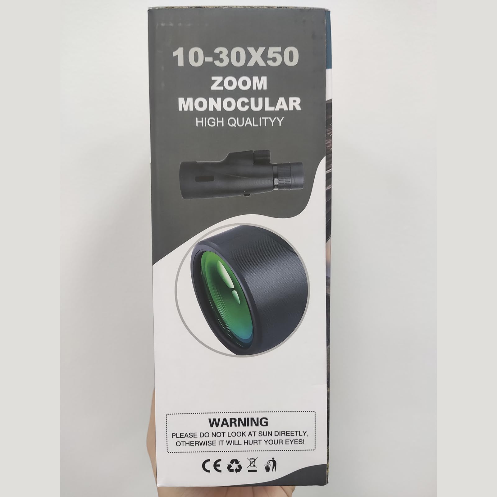Télescope Monoculaire 10-30x50 pour Adultes, Lunette de Visée Monoculaire HD Etanche avec Smartphone pour l'observation des Oiseaux, Randonnée, Chasse, Camping, Voyage