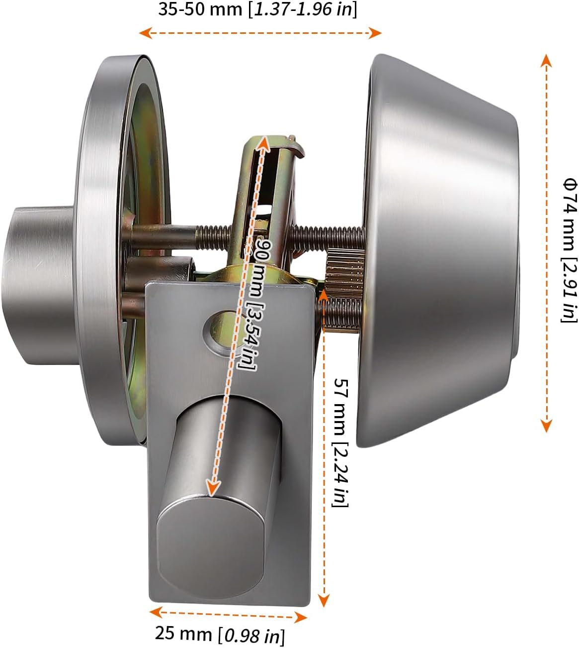 HOZEON 4 Pack Entry Door Knob and Deadbolt Combo, Keyed Alike Round Ball Satin Exterior Door Locks for Entrance and Front Doors