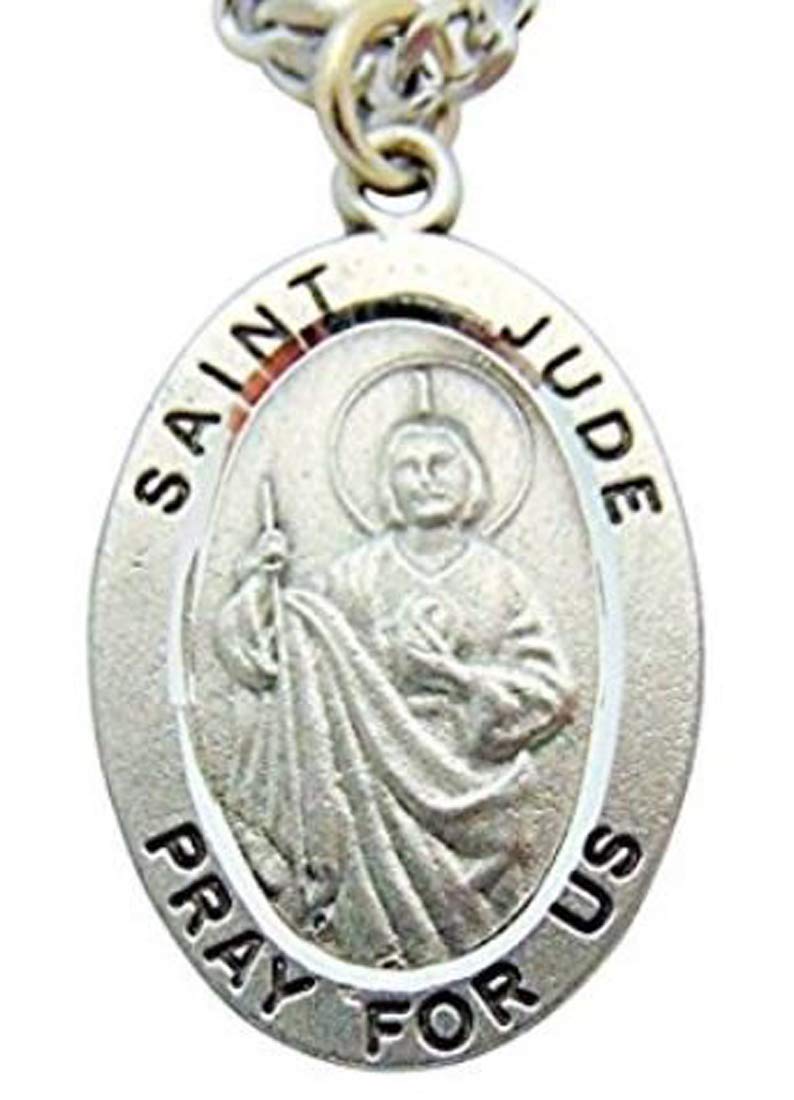 Westmon WorksSt Jude Solid Pewter One Inch Saint Medal with Stainless Steel Chain