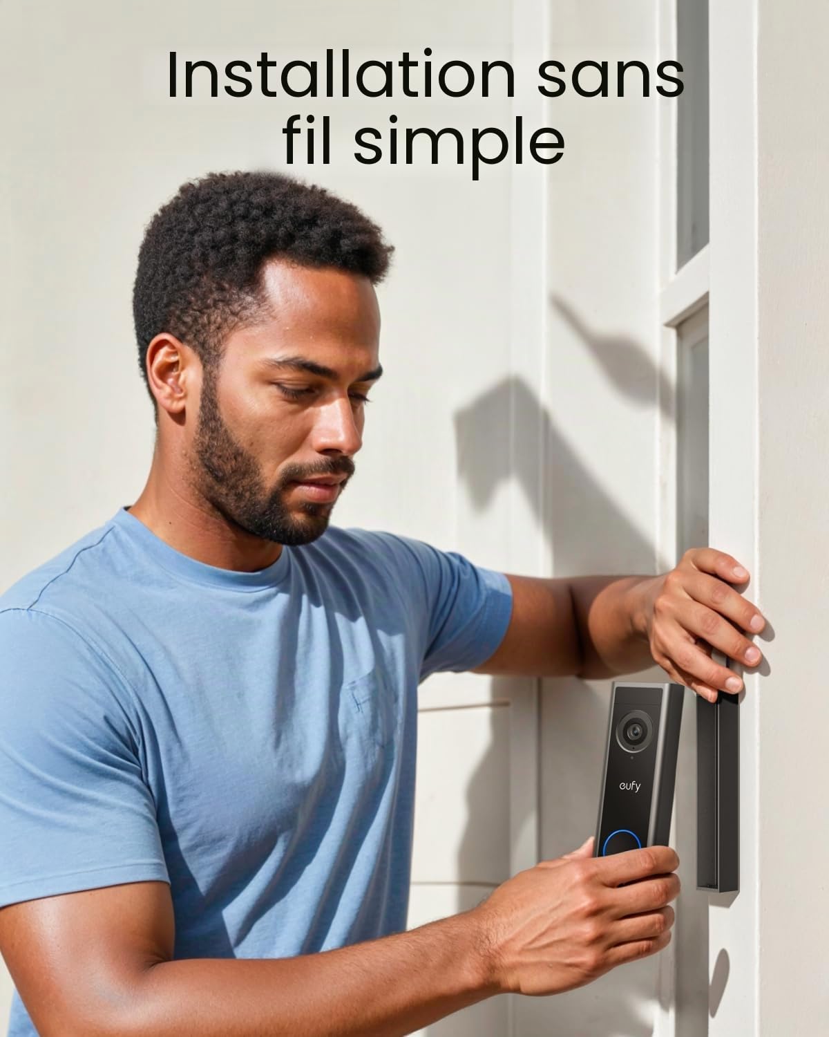 eufy Video Sonnette de Porte avec Caméra C30, Batterie, 2K FHD, Grand Angle 16:9, Vision Nocturne, Installation Facile, Appels Vidéo, Reconnaissance de Personnes et de Mouvements, Compatible avec