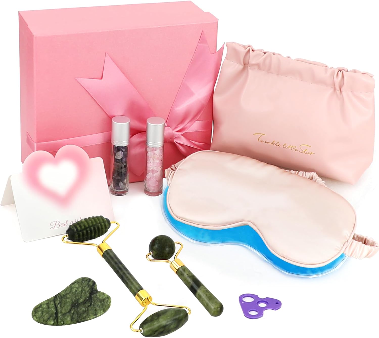 Gifts for Teenage Girls, Skincare Gift Tool Set for Teen Girls Ages 10 11 12 13 14 15 16 18,Tween Girl Gift Basket Stuffers,Daughter,Girlfriend,Women Birthday Gifts,Eye Mask,Jade Roller,Gua Sha