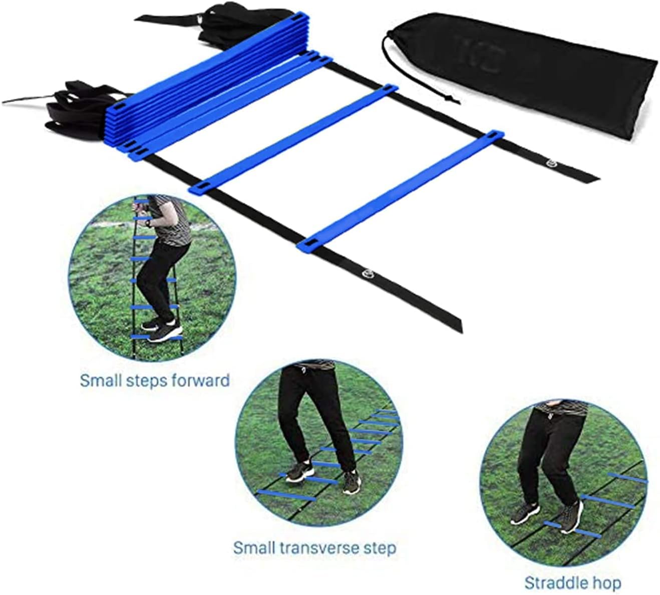 KIKILIVE Agility Ladder, Speed Agility Training Footwork Equipment 12 Rung 20ft with Carrying Bag for Sports Soccer, Football, Exercise Fitness : Sports & Outdoors