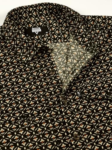 Image of Thomas Scott Men Slim Fit Pure Cotton Corduroy Floral Printed Semi-Formal Shirt