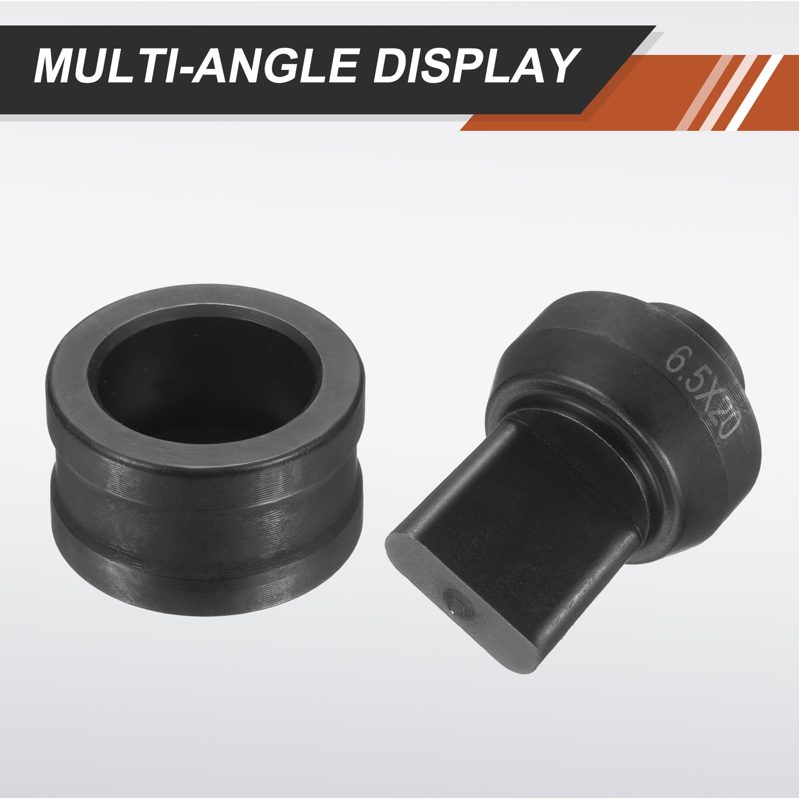 sourcing map Perforatrice hydraulique Φ6,5 × 20 mm Trou ovale 40Cr Kit de poinçonnage électrique en acier pour poinçonneuse électrique CH60, noir