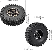 Vista 2 de HobbyPark Ruedas y neumáticos Beadlock de latón 1.0 para piezas de actualización TRX4M 1/18 SCX24 1/24 RC 1/18, juego de 4 (Tipo D)