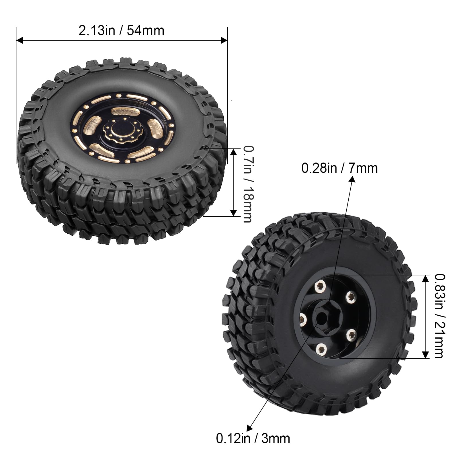 RC Crawler – Jantes Beadlock En Laiton 1,3 Pouces – Pour échelles 1/24 Et 1/18 – Compatible W1310 – Lot De 4 – Offset Négatif -5,25 Mm