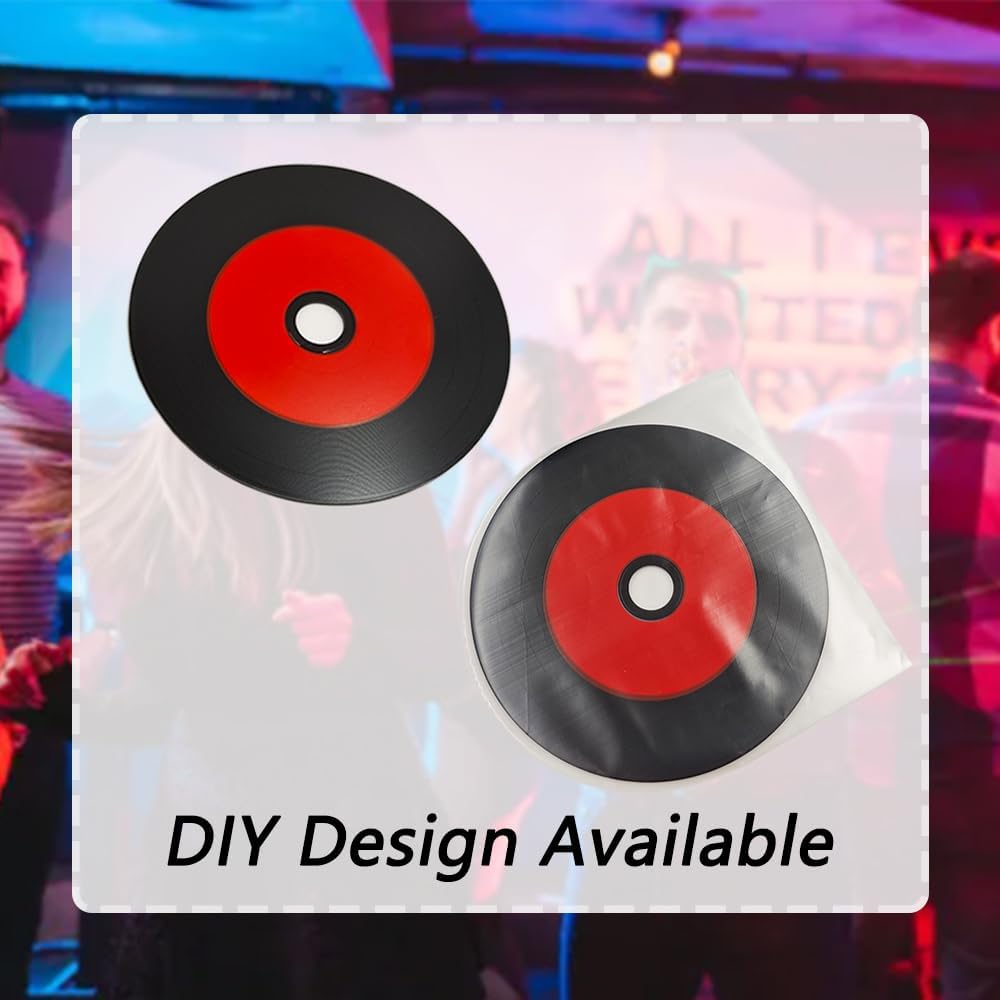 25PCS CD-R Blank Discs 700MB 80min 52X Recordable Disc for Music and Data with White Inkjet Printable Center and Black Recording Surface for Data.Includes 25 CD Inner Sleeve-Black/Red