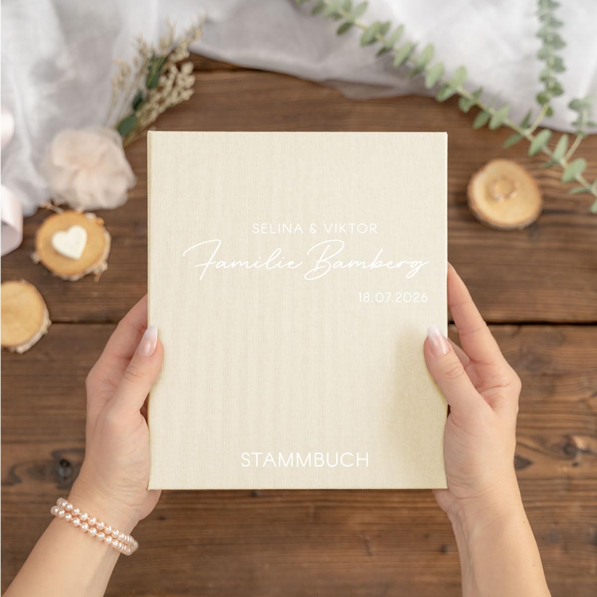 Hochzeitideal Stammbuch der Familie 'Helena' Nr. 305 inkl. Personalisierung (Elfenbein, A4 4-Fach Ringmechanik)
