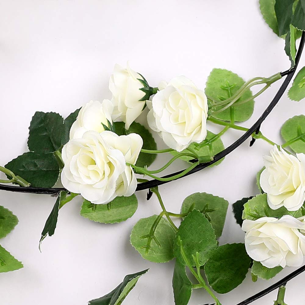 JUSTOYOU 2 ghirlande rose a doppio colore, per fiori di seta, esterni, interni, matrimoni, decorazione da bagno (rosa -13, 13 teste