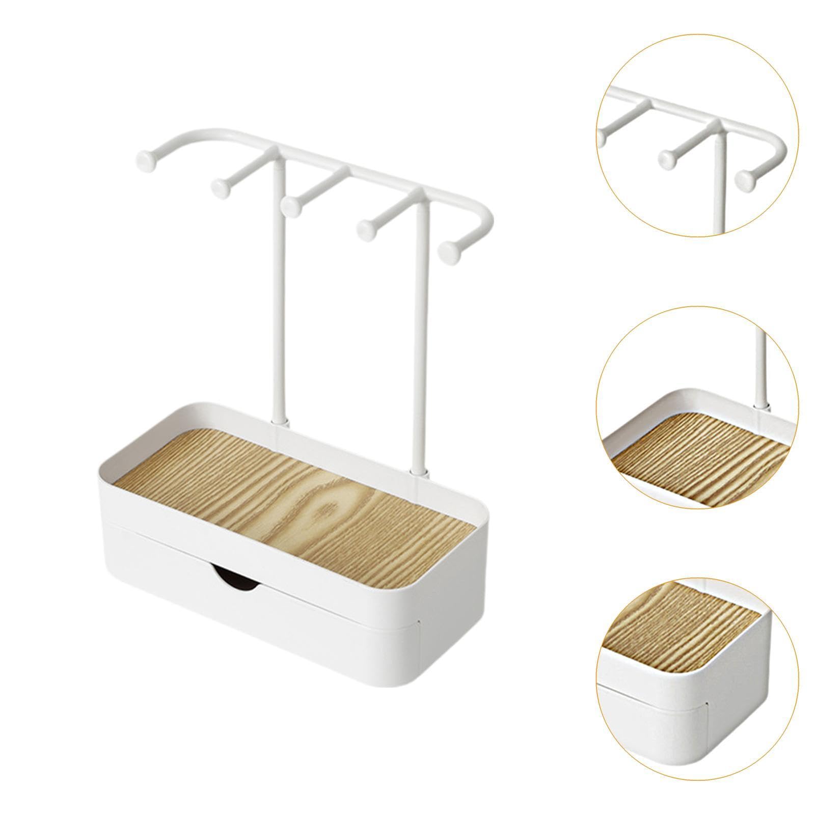 Caja expositora de joyas, organizador de 2 capas para relojes y accesorios, solución de almacenamiento ligera para colgar para escritorio y oficina, diseño que ahorra espacio