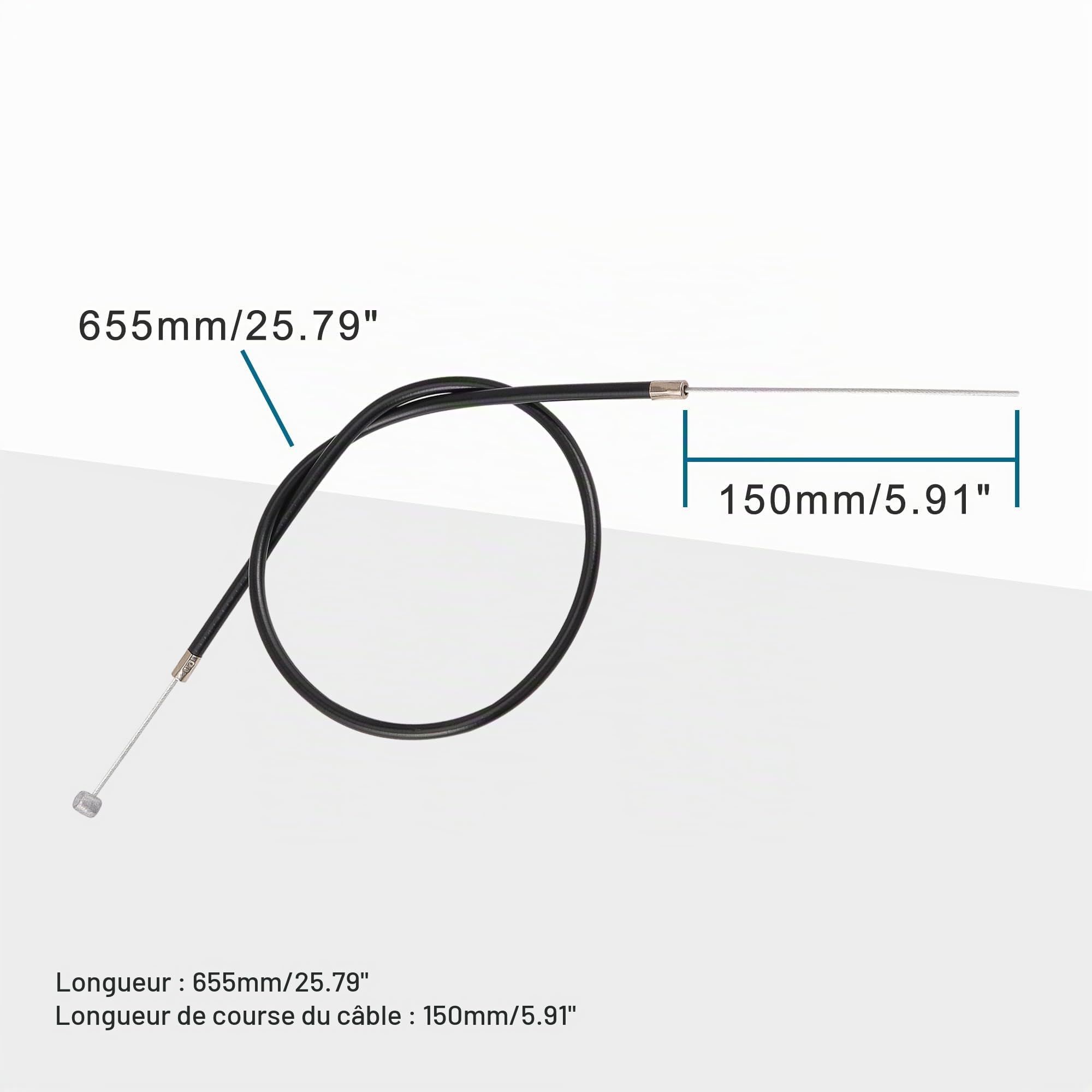 GOOFIT - Câble de Frein Avant - 25,79" - Remplacement pour Les Moteurs 47cc 49cc 2 Temps sur Pocket Bike