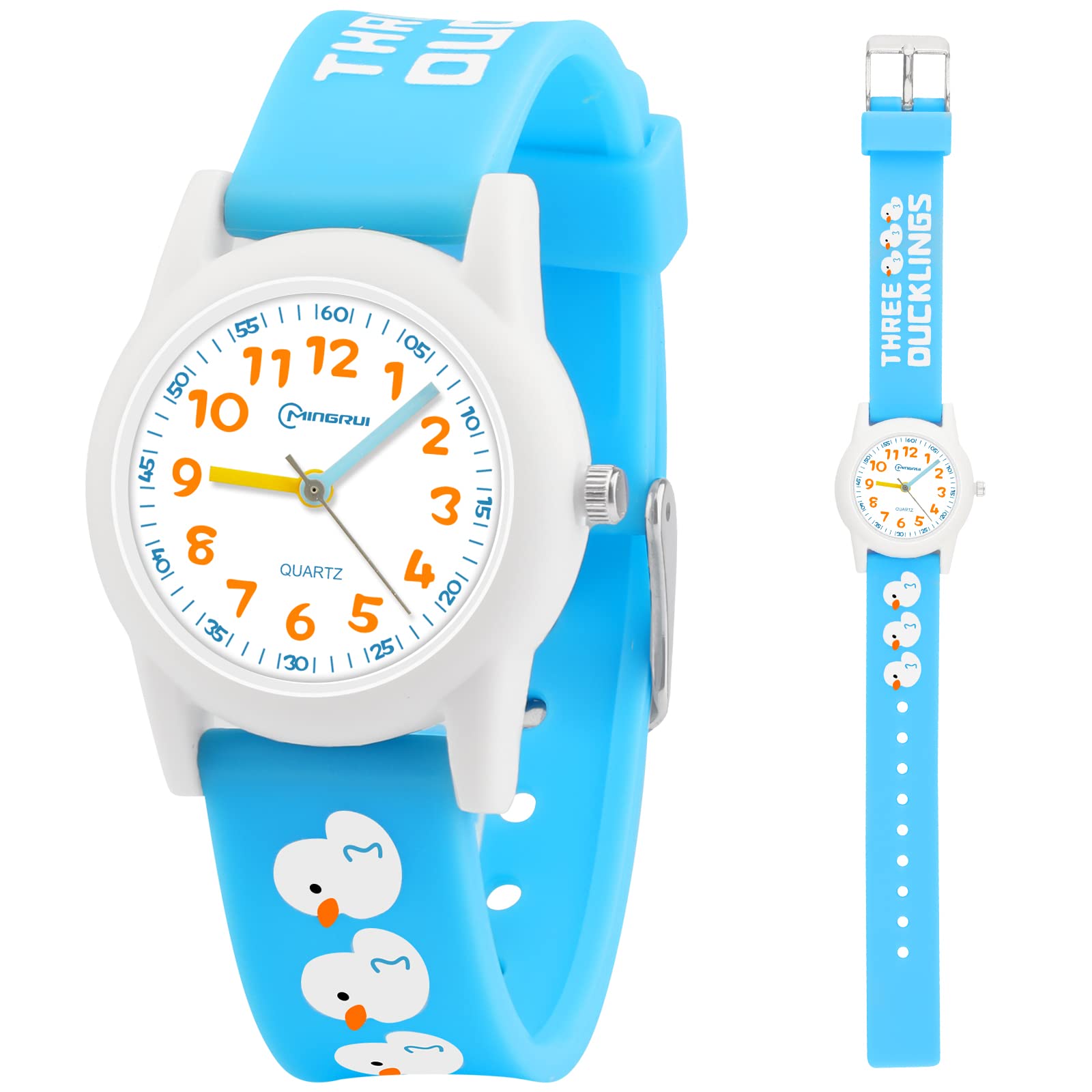 Juboos Kids Watch, Waterproof Quartz Stone Kids Analog Watch Easy Study Time and Reading Teaching Tool for Boys and Girls