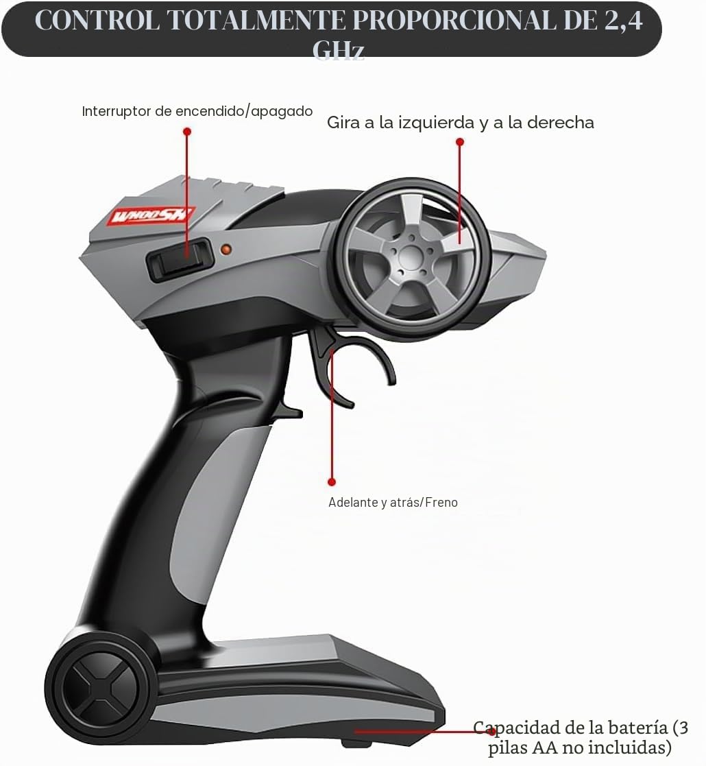Mostop Coche teledirigido, escala 1/16, 30 km/h, alta velocidad RC Drift Car para niños y adultos, 4WD High Speed RTR Racing Car con luces LED Control remoto Vehicle juguetes regalos para niñas niños
