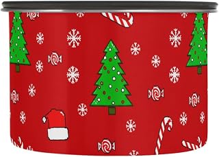 Airtight Food Storage Containers, Pixelated Christmas Trees Stainless Steel Canisters with Locking Lid for Coffee, Tea, Flour, Sugar, Dry Goods, 500ML Kitchen Storage Jars