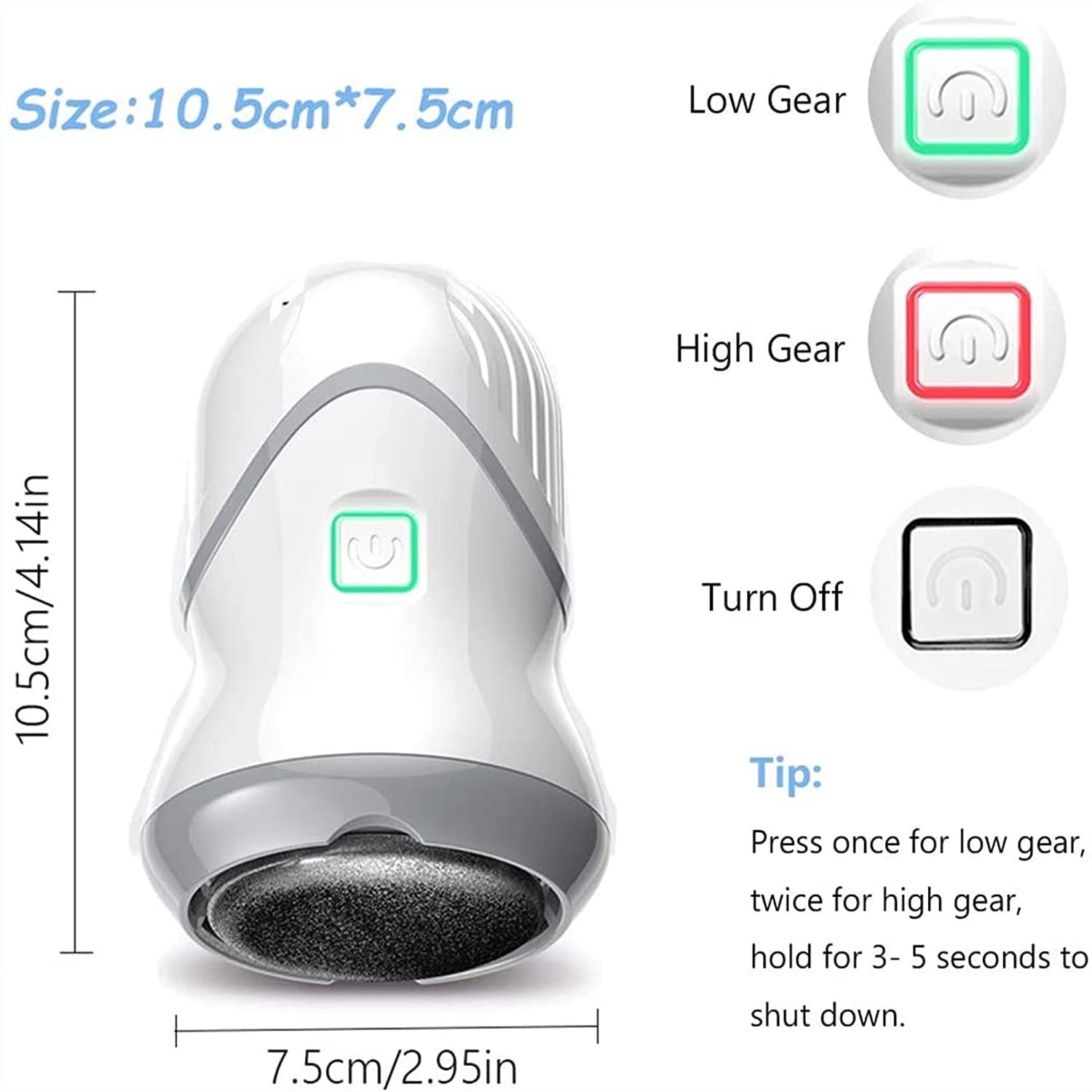 X&Z-XAOY Amoladora De Pie Eléctrica Herramientas De Pedicura para Limas De Pies con 3 Cabezales De Pulido USB Recargable para Quitar El Talón del Pie Agrietado, Seco, Piel Muerta, Callos