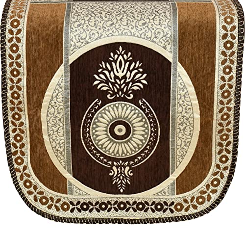 Image of SAWNA Homes Chenille Sofa Cover with Cushion Cover - 3+1+1 Sofa Covers Back 5 Seater Slipcovers for Home - 3 Seater & 2 Seater Protector Panels for Sofa Couch, Chiku & Coffee