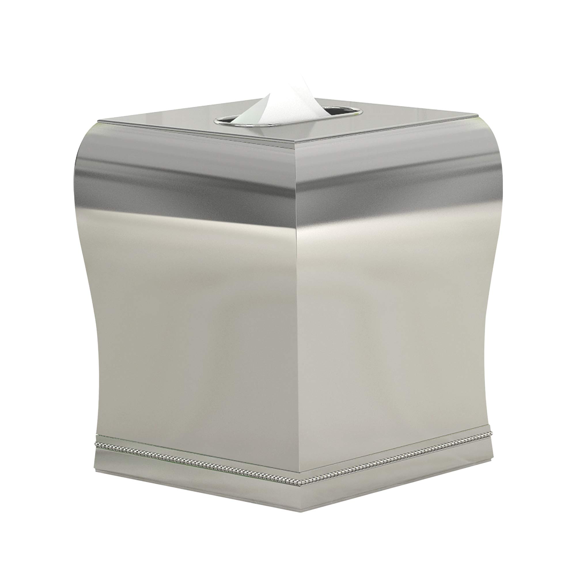 Housse boîte mouchoirs carrée acier inoxydable salle de bain Nu Steel Coyote