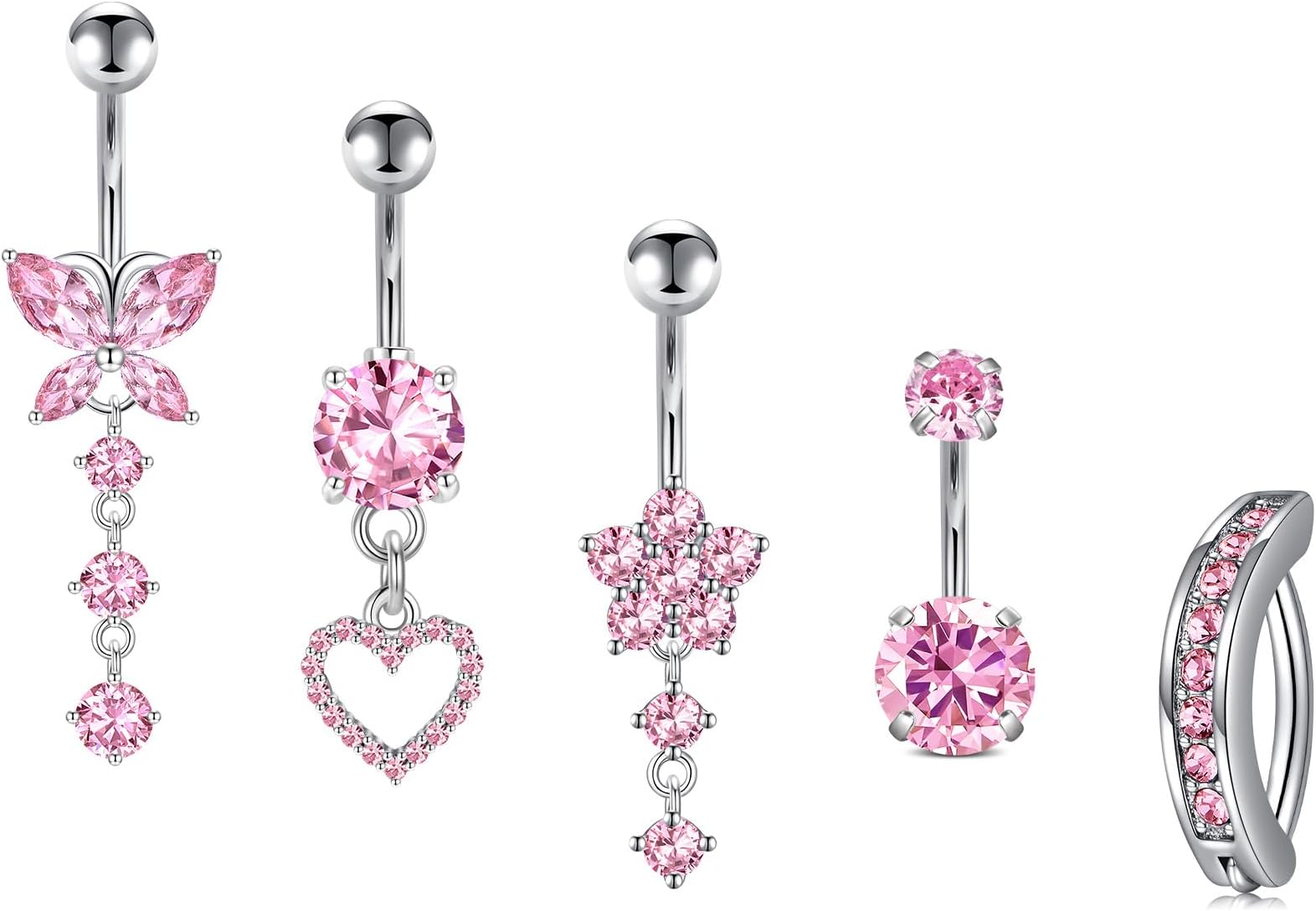 Briana Williams Belly Button Ring Belly Rings Belly Button Piercing Gold Belly Button Ring for Women Clicker Belly Ring Belly Piercing Stainless Steel 14g 10mm Blley Navel Rings Piercing Jewelry