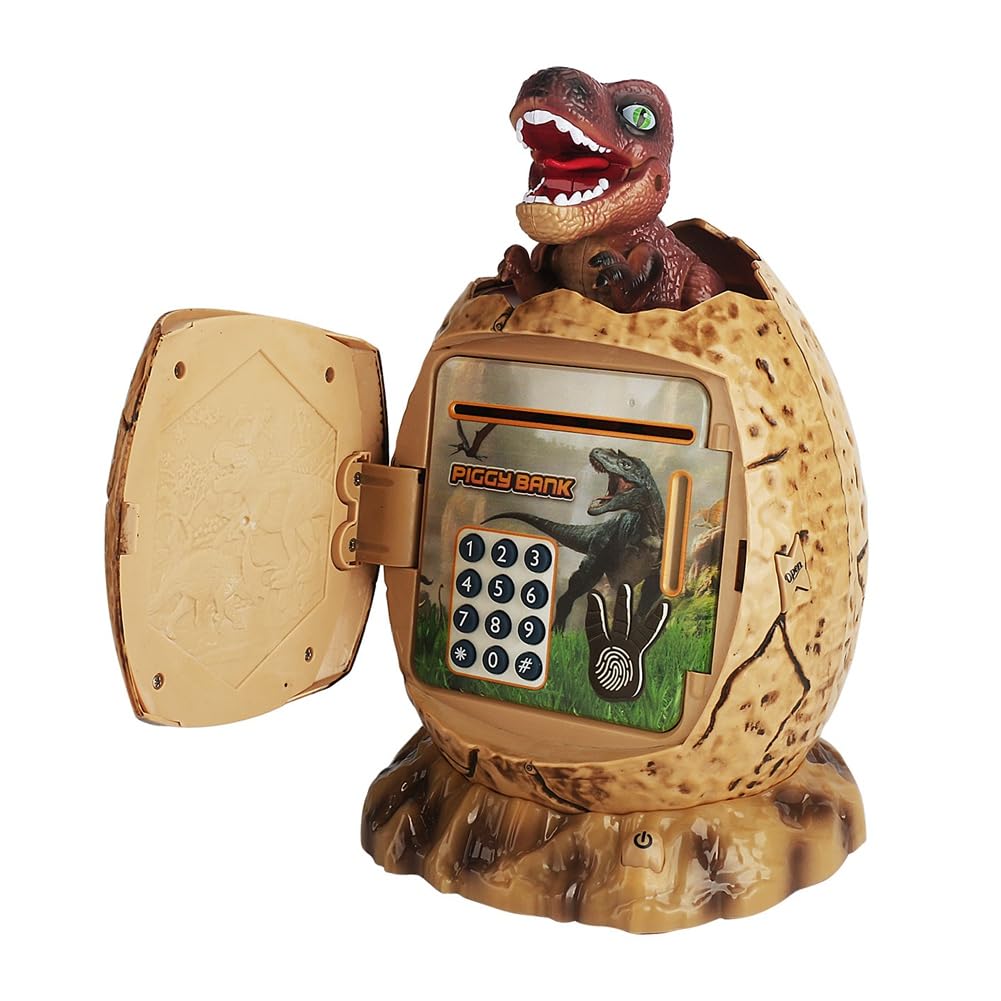 CTRLZS Dinosaur Piggy Bank Plastic Shatterproof Money Coin Bank Cute Kids Piggy Bank Great Gifts for Birthday Christmas, Easy Install B