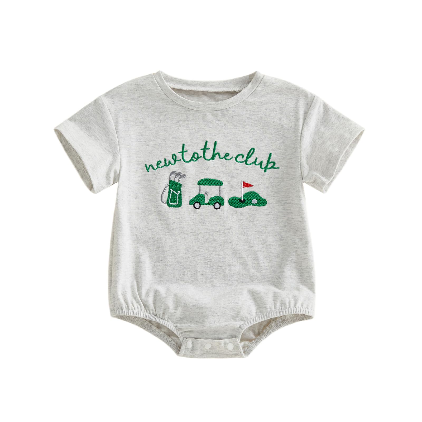 Baby Boy Golf Clothes Newborn New To The Club Bubble Romper Bodysuit Short Sleeve Golf Onesie Cute Summer