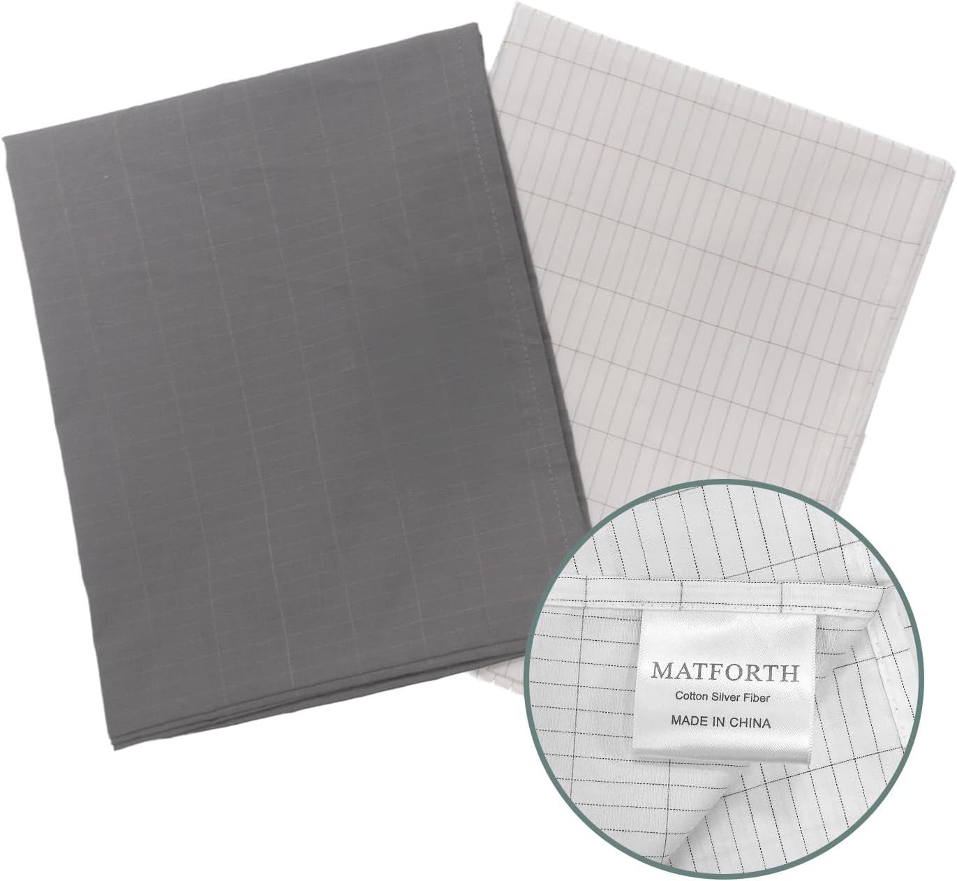 Grounding Sheets King Size, Grounding Bed Sheets 76x80 Inch with Grounding Cord for Sleep Wellness, Grey