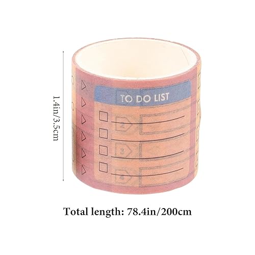 Miniatura 7 de 10 rollos de cinta de calendario mensual para escribir de bricolaje para manualidades de colores brillantes, diseños únicos para diarios de