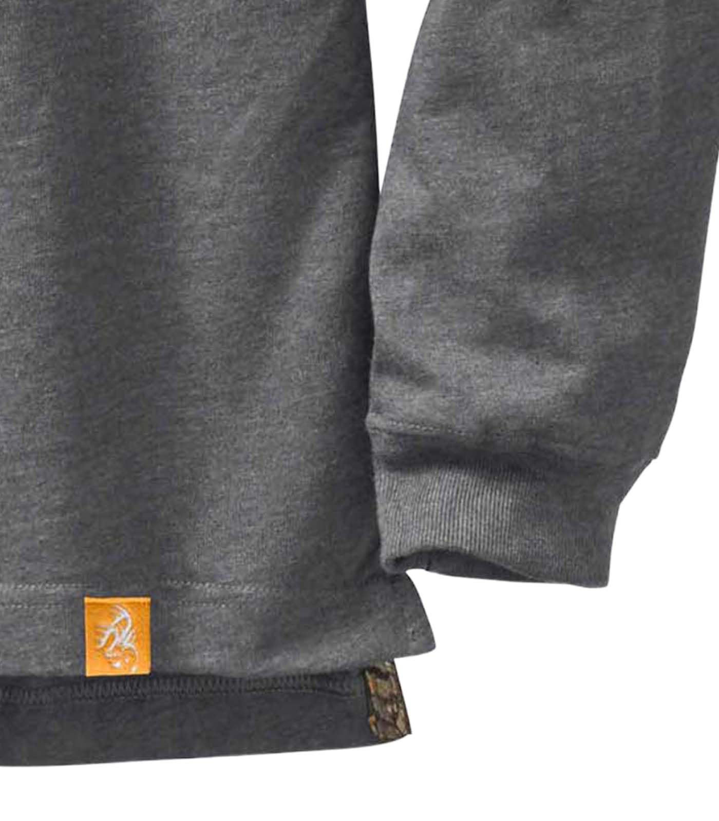 Legendary Whitetails Męski t-shirt z długim rękawem wykonany w 100% z grubej bawełny, dekatyzowany, z nadrukiem