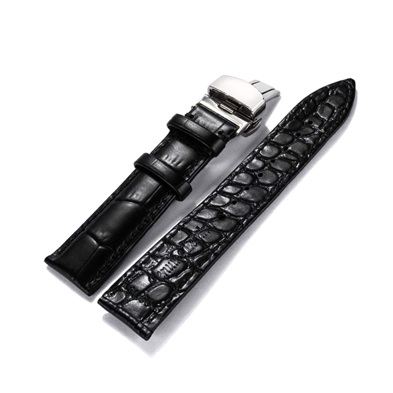 Bracelet De Montre En Cuir Crocodile Véritable 16mm - Neuf Sans étiquette, Fabriqué En Italie