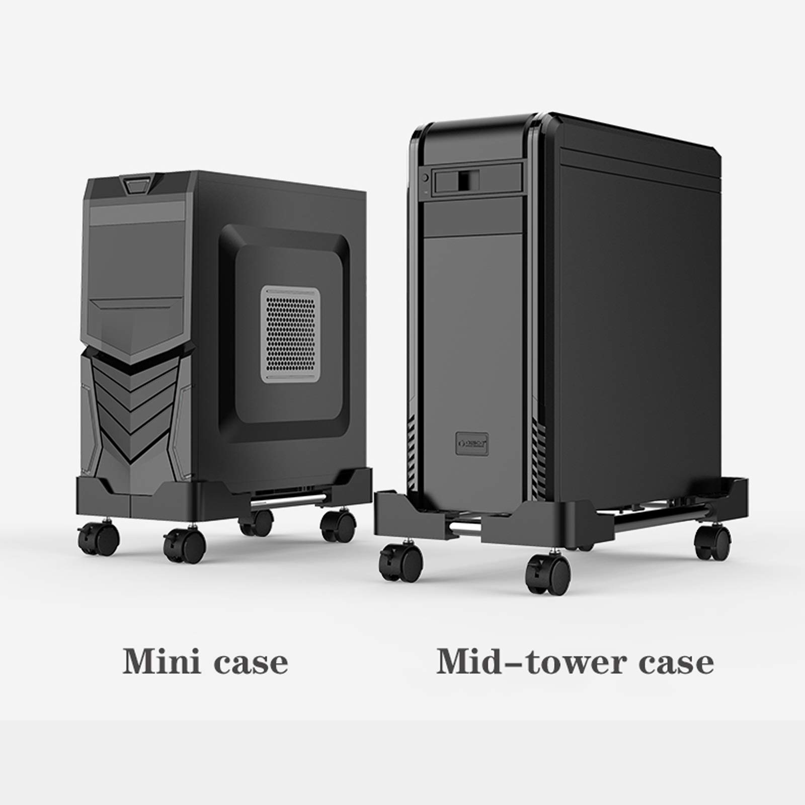 Liudan Supporto per CPU Supporto per la CPU Portautensile Regolabile Desktop Desktop Case Stand Mobile CPU Supporto per PC PC con Larghezza Regolabile e 4 Ruote a Castello, Nero Supporto per PC