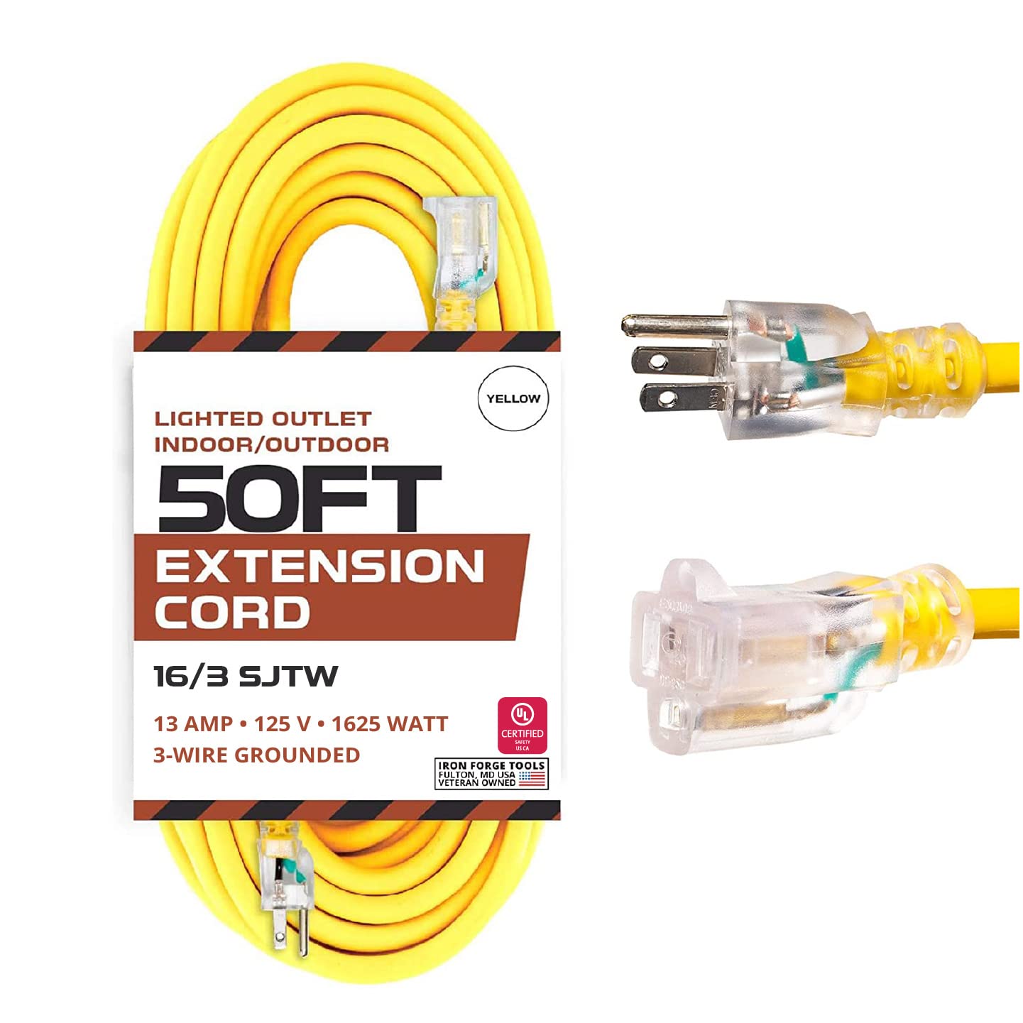 user_1ed70b54　 FHE1250T5EWW ３本 Iron Forge Cable Weatherproof 50 Ft Outdoor Extension Cord - 16/3