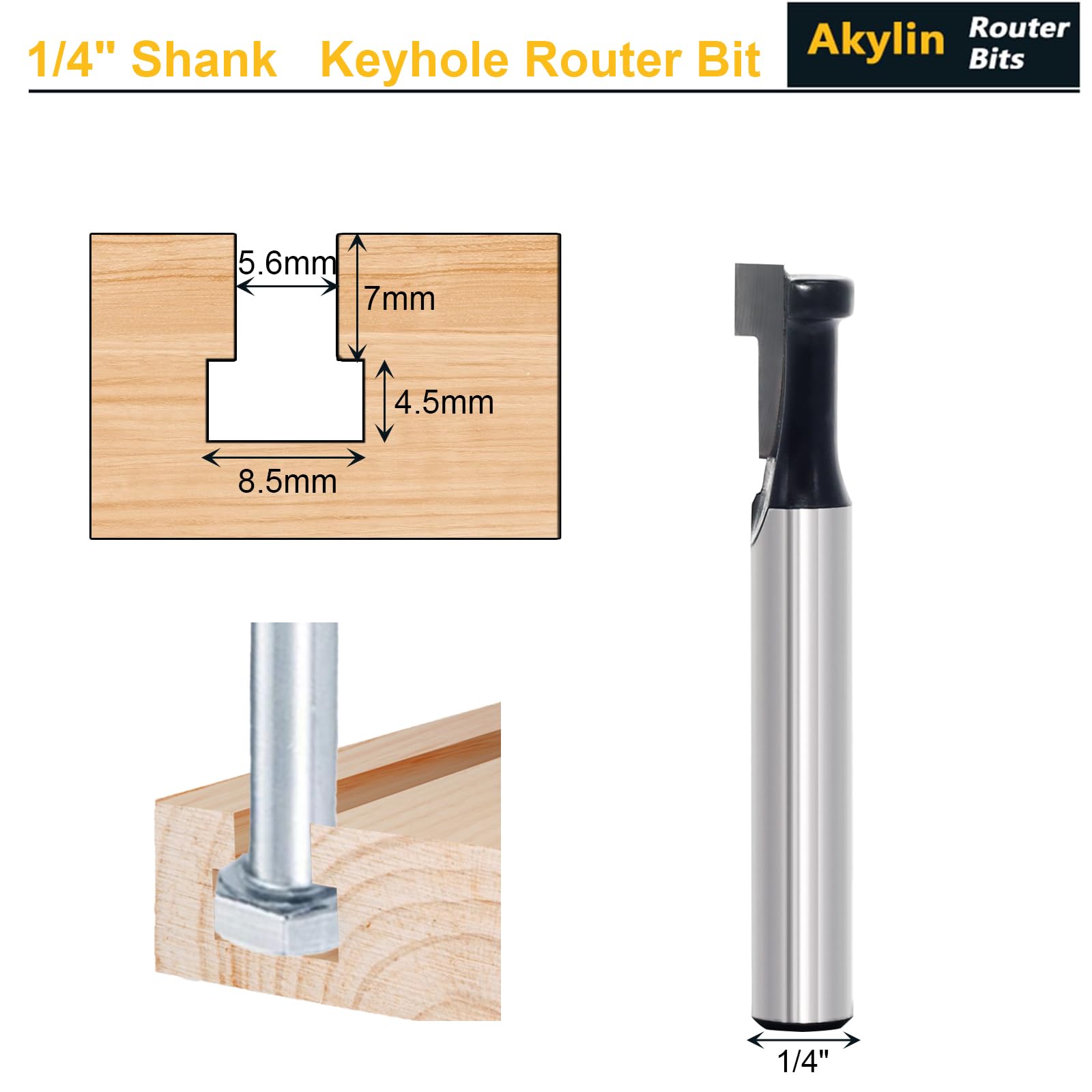 Carbide Tipped Keyhole Bit, 1/4-Inch Shank - Image 2