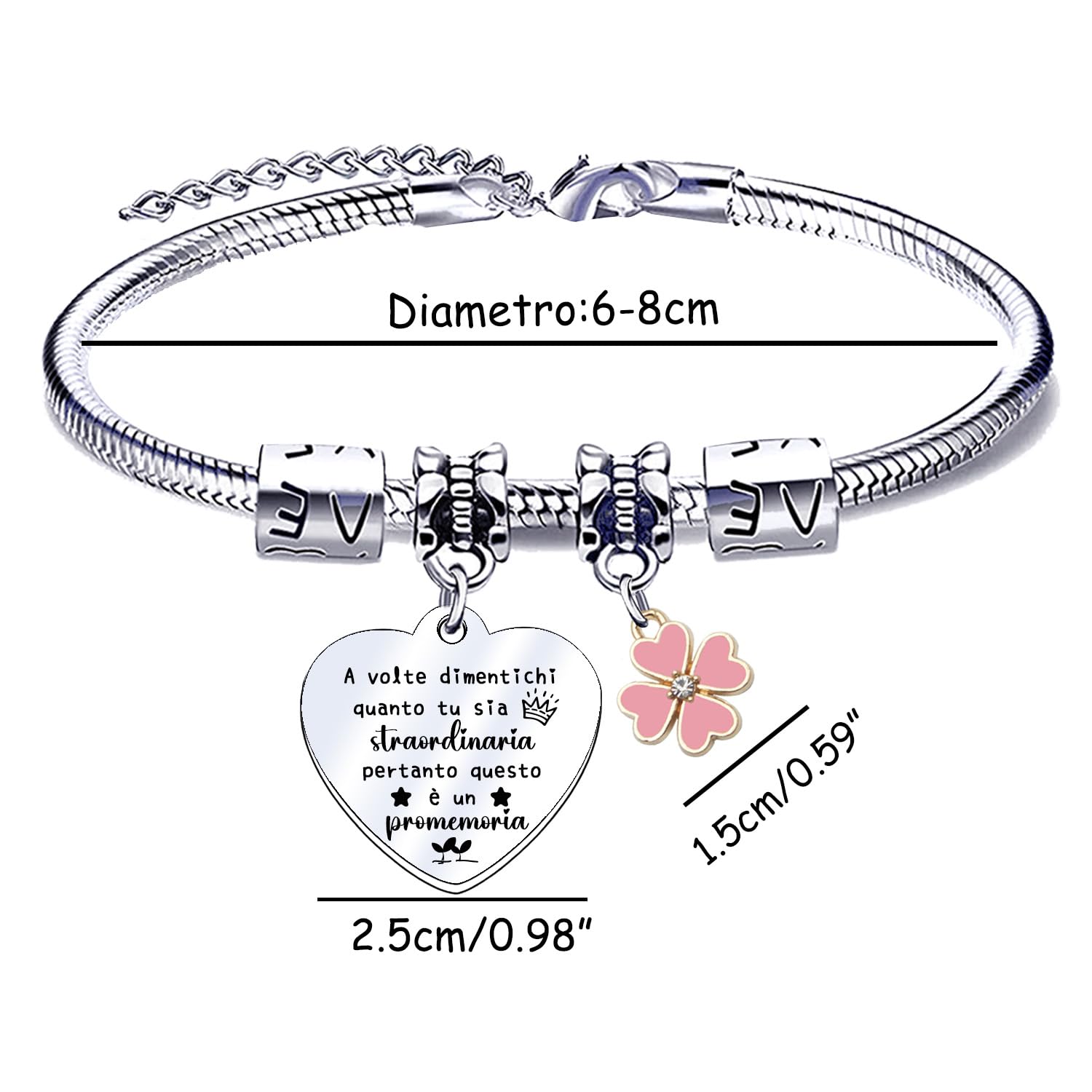 QTQTLP Regalo Amicizia Bracciale,Donna Bracciale Ispiratore Donna Ragazza per La Migliore Amica Regalo di Laurea, Regalo di Compleanno,Regalo di Natale