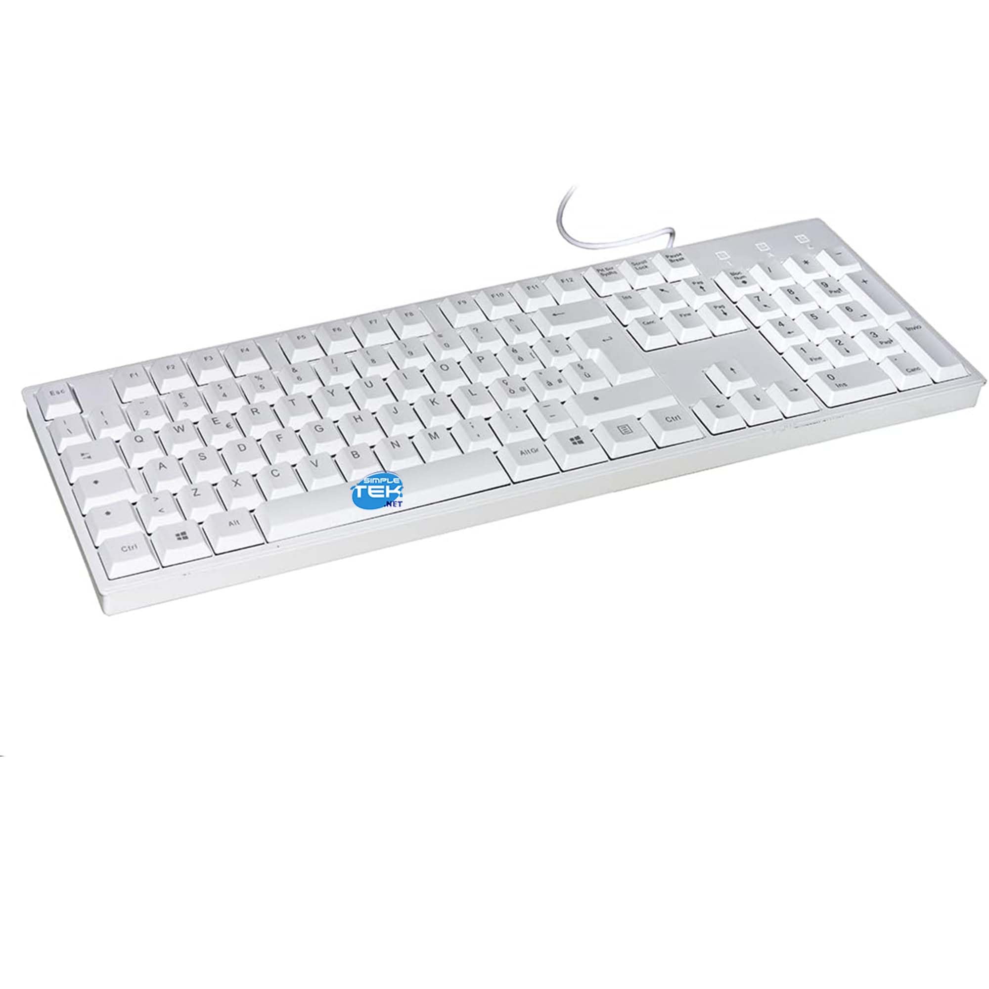 Clavier USB AZERTY blanc idéal pour le télétravail - 6