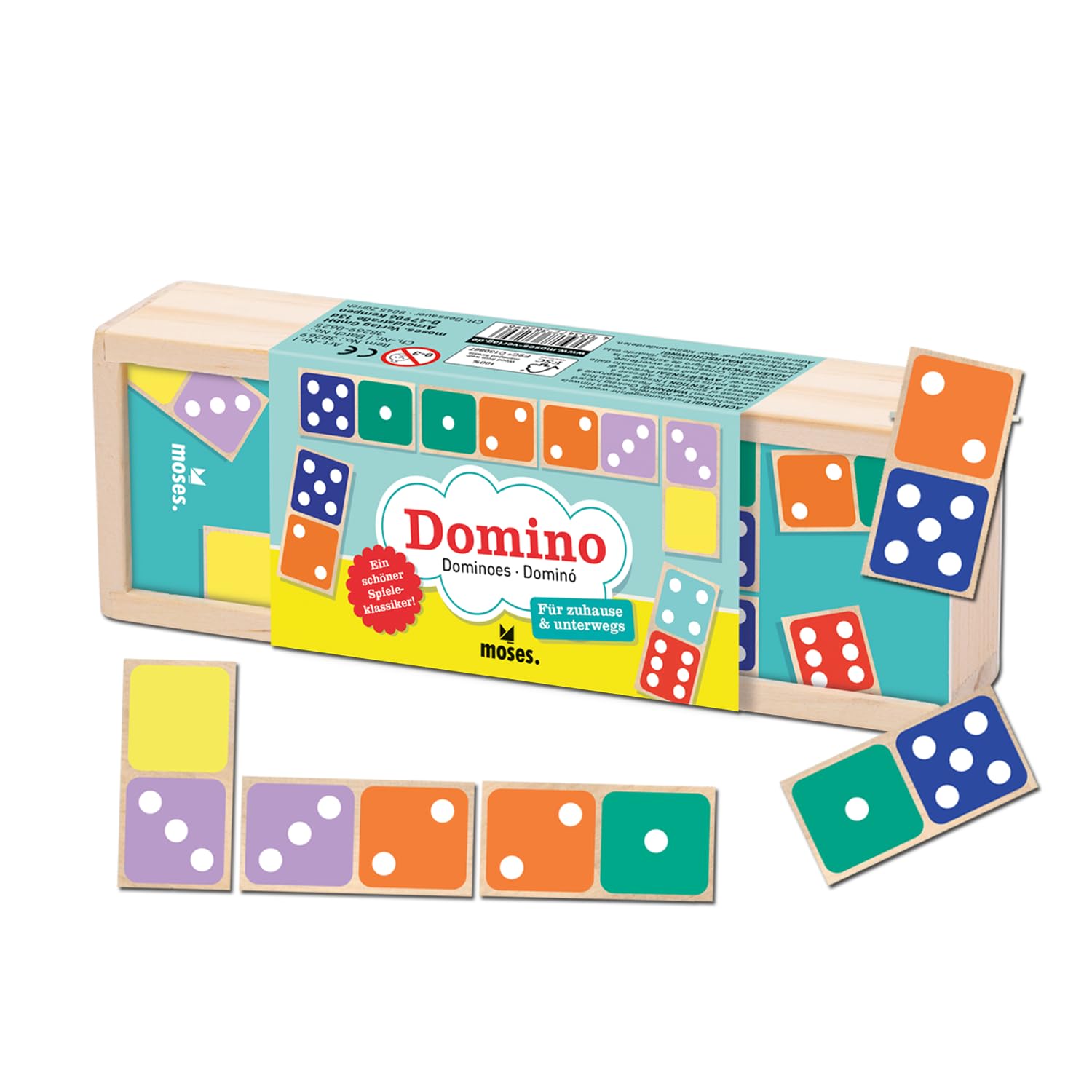 Moses Verlag Domino – farbenfroher Lern-Domino für Kinder, Lernspiel ab 4 Jahren