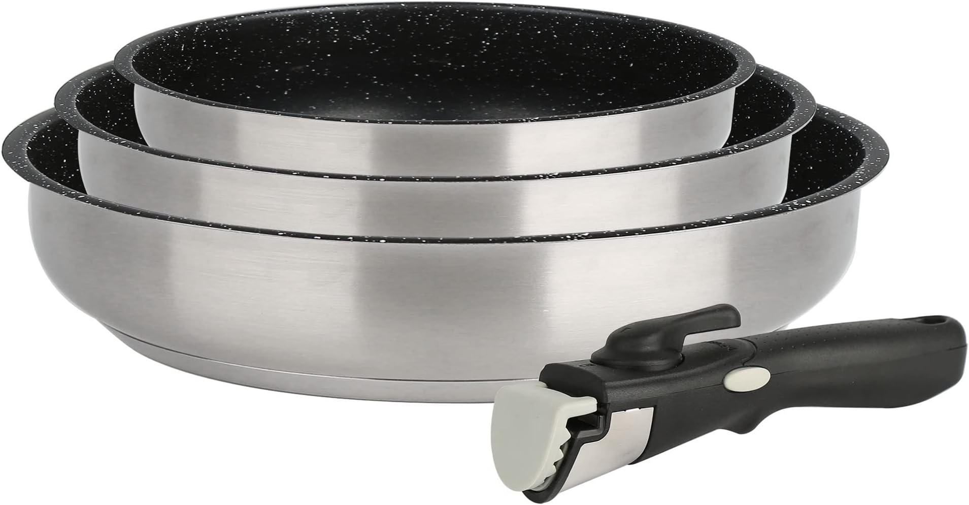 Kamberg - Set de poêles Lot Batterie de cuisine inox 4 pièces - Acier