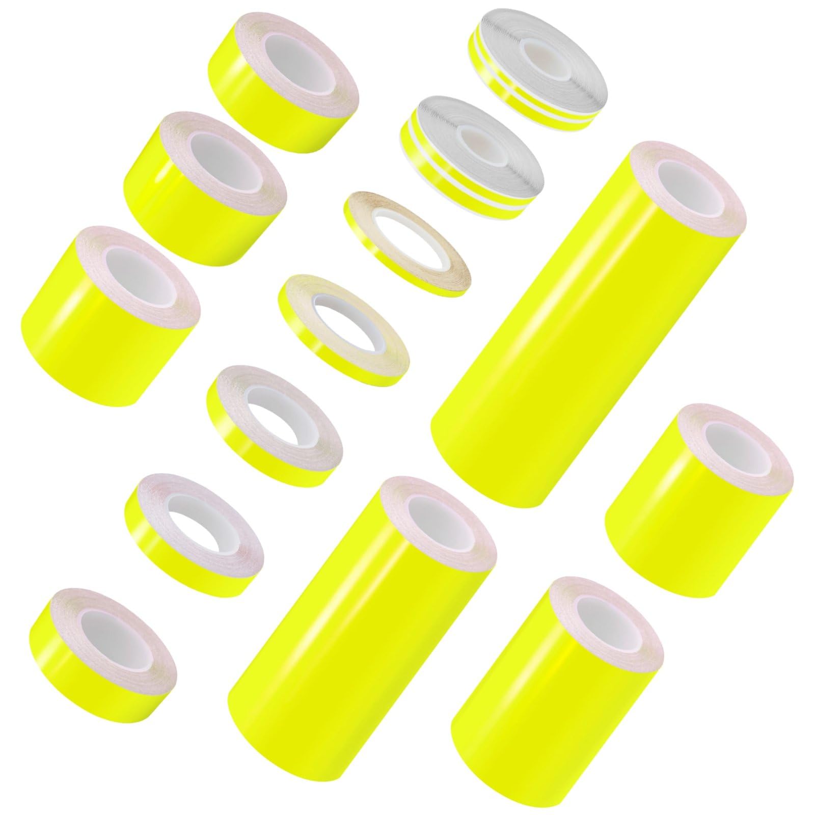3.0" | 76mm, FLUORESCENT YELLOW, Self-Adhesive Vinyl Pin Stripe Line Decal Sticker Tape, Length 32ft | 9.80m, Suitable for Cars, Vans, Motorcycles,