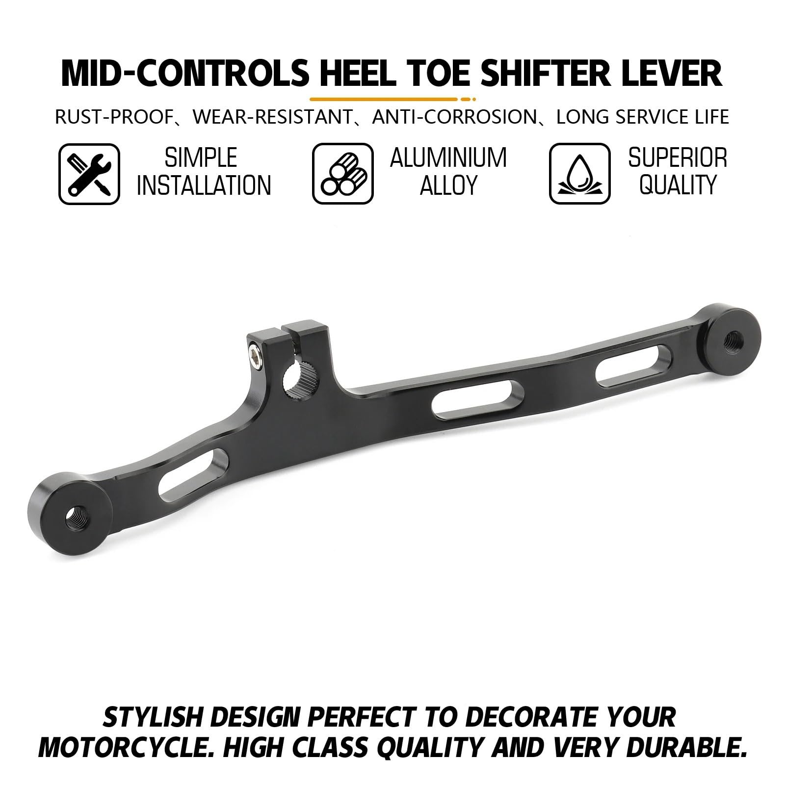 ASHCOUZ Pedale del cambio Leva del Cambio Pieghevole per Leva cambio Para punta e tallone in alluminio per comandi centrali per, adatta per Dyna Fat Street Bob Low Rider Super Wide Glide(Black)