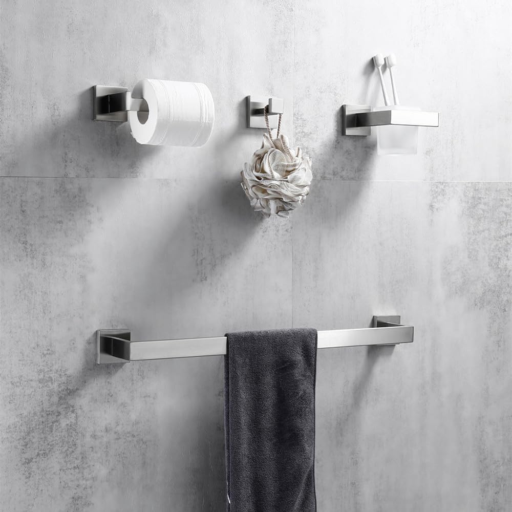 Accesorios de baño de Acero Inoxidable Kit de Hardware Montaje en Pared Gancho para Ropa Soporte de Papel Barra de Toalla Soporte para Cepillo de baño Jabonera, China
