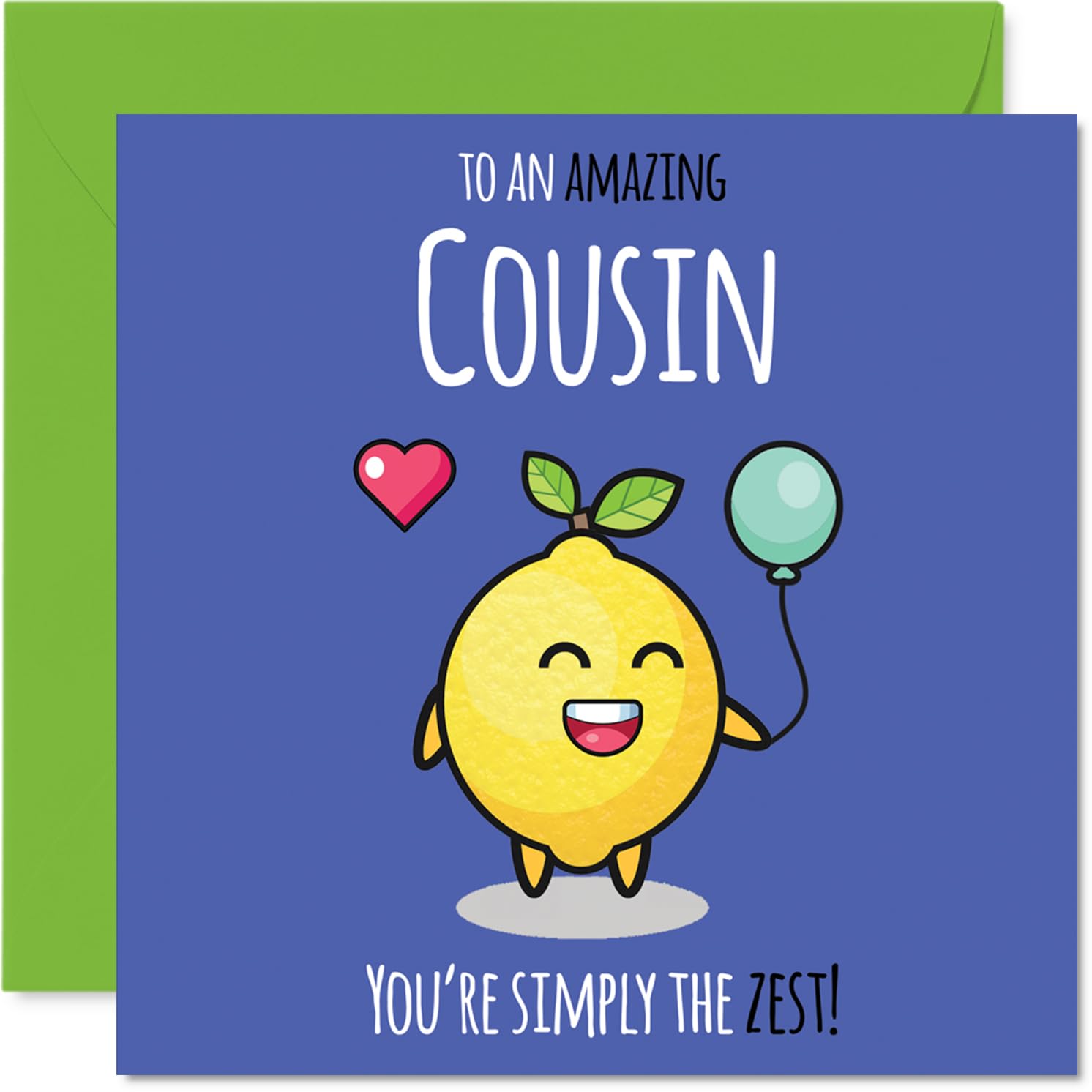 Cousin Birthday Card - Simply The Zest - Happy Birthday Card for Cousin from Family Relative, 145mm cute lemon Bday Greeting Cards