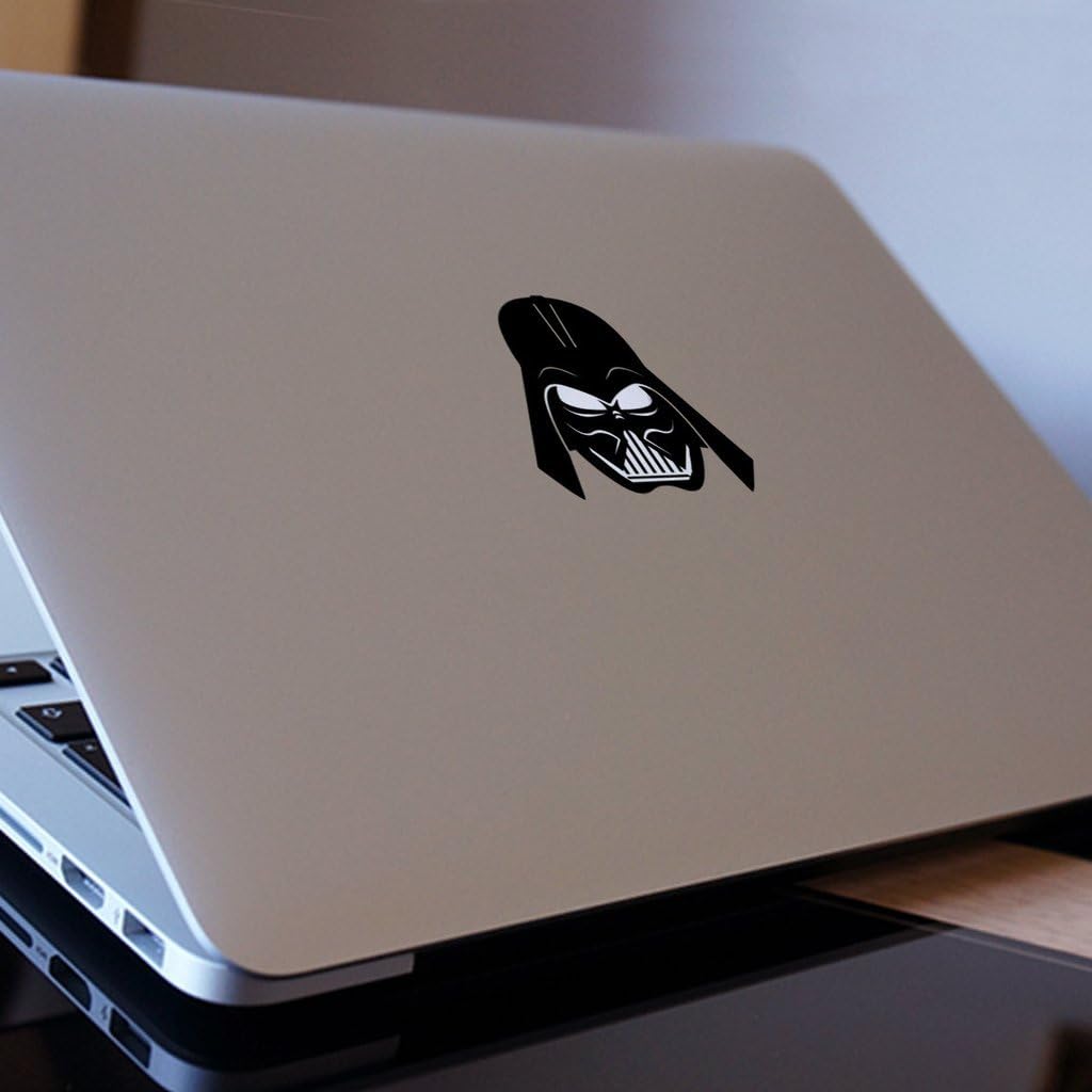 DARTH VADER HEAD Apple MacBook Decal Sticker (11", Black)