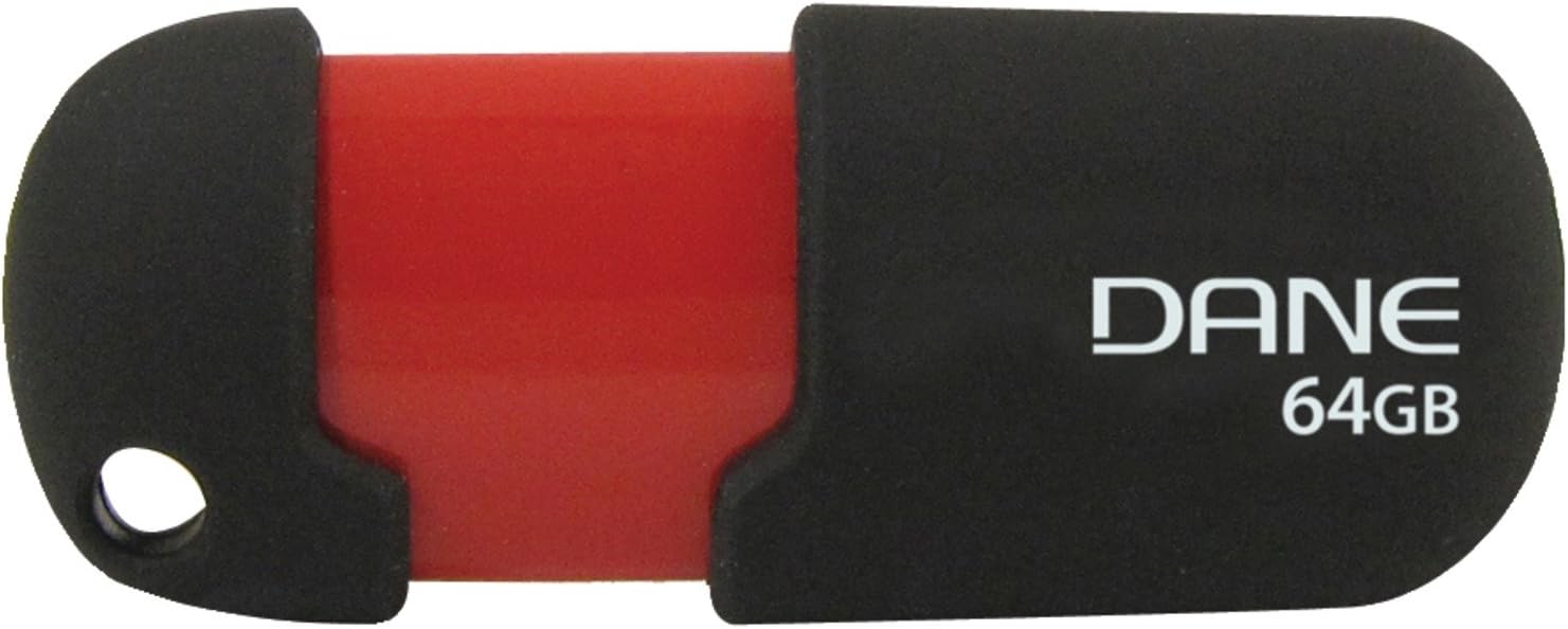 Dane 64 GB USB Flash Drives, Black/Red (DA-Z64GCAN6-R)