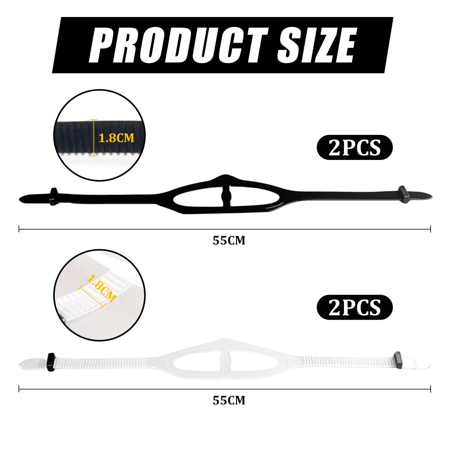 4 Pezzi Cinturini per Maschera Subacquea, Cinturini in Silicone per Maschera Subacquea, Cinturini di Ricambio per Occhiali Subacquei, Accessori per Occhiali Subacquei