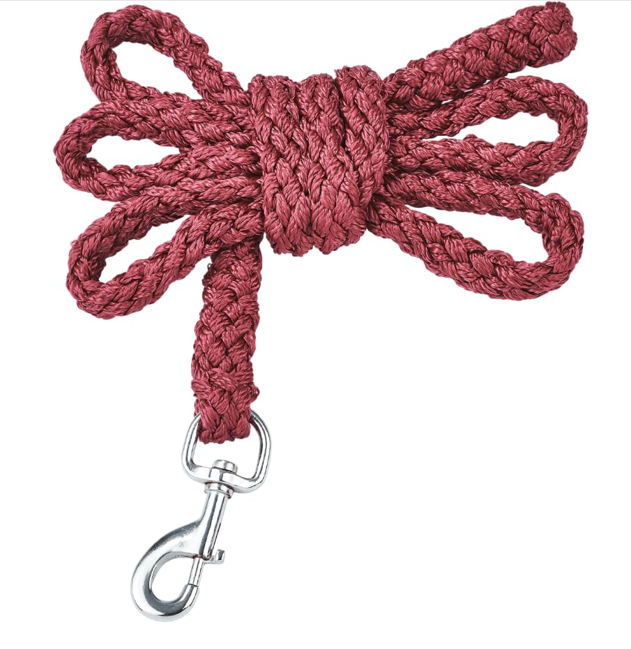 JA4009 Lead Rope Horse Tie Rope with Carabiner Hook or Panic Hook 2 m in Many Colours (Plain - Bordeaux, Snap Hook) — image 1