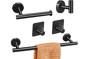 Versatile Bathroom Hardware Set: 16" Matte Silver Accessory Kit
